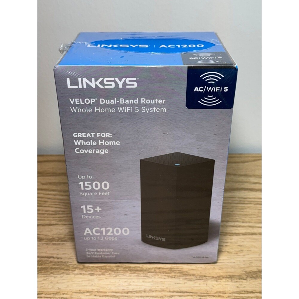 NEW Sealed Linksys Velop AC1200 Wireless Router Black (VLP0101B-NP)